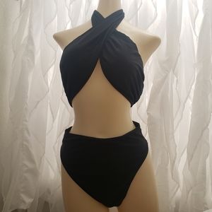 Express | Express Halter Wrap One Piece Swimsuit